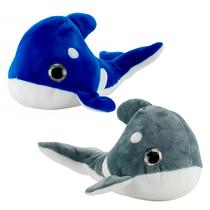 Pelúcia de Baleia Fofa com Olhos Brilhantes Cor Sortida Azul ou Cinza 22cm R3312 - BBR Toys
