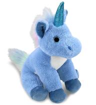 Pelúcia de bicho de pelúcia DolliBu Blue Unicorn de 23 cm para crianças e adultos Pelúcia de bicho de pelúcia DolliBu Blue Unicorn de 23 cm para crianças e adultos