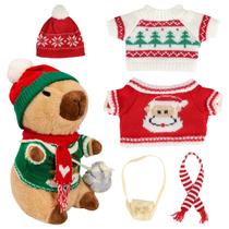 Pelúcia de capivara com 10 peças de fantasia de capivara, vestido estilo Natal, pelúcia de Natal, conjunto de Natal, decoração de mochila de capivara, presentes de aniversário de animais de pelúcia de capivara para meninos e meninas (Christmas-B) Pelúcia de capivara com 10 peças de fantasia de capivara, vestido estilo Natal, pelúcia de Natal, conjunto de Natal, decoração de mochila de capivara, presentes de aniversário de animais de pelúcia de capivara para meninos e meninas (Christmas-B)
