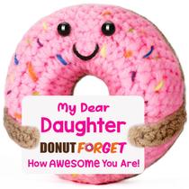 Pelúcia de donut em crochê BuiltFit para adolescente, 8 x 8 x 3 cm Pelúcia de donut em crochê BuiltFit para adolescente, 8 x 8 x 3 cm