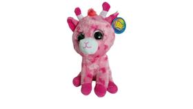 Pelúcia de Girafa Rosa com Olhos Grandes Macia e Encantadora Pelúcia de Girafa Rosa com Olhos Grandes Macia e Encantadora