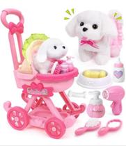 Pelúcia De Pelúcia Toy Dog Golray Pode Andar, Latir Com Carrinho