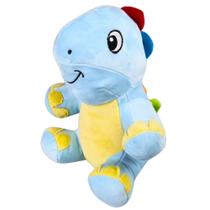 Pelúcia Dino Azul 25cm Menino Menina Brinquedo Decoração Para Festa Nicho De Bebê Presente Fofura