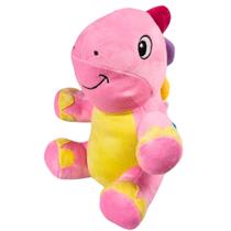 Pelúcia Dino Pink 25cm Menino Menina Brinquedo Decoração Para Festa Nicho De Bebê Presente Fofura