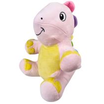 Pelúcia Dino Rosa 25cm Menino Menina Brinquedo Decoração Para Festa Nicho De Bebê Presente Fofura