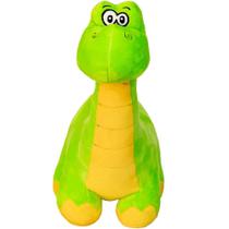 Pelucia dinossauro jorge verde citrico 30cm santa klaus