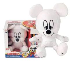Pelúcia Disney 18 Cm Pintar e Decorar - Mickey Mouse - Lavável Reutilizável Toyng Pelúcia Disney 18 Cm Pintar e Decorar - Mickey Mouse - Lavável Reutilizável Toyng