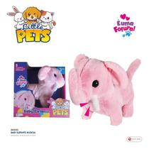 Pelúcia Elefante Baby Com Som Little Pets - Shiny Toys