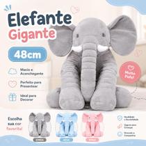 Pelúcia Elefante Gigante Buba 48cm Infantil Macia Bebê Almofada Decoração Quarto Presente
