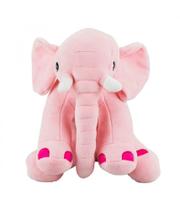 Pelúcia Elefante Rosa Sentado 24cm