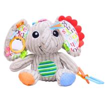 Pelúcia Elefantinho Sensorial Interativa Com Chocalho Móbile e Argolas - Castela