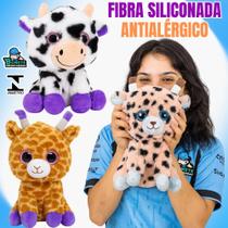 Pelúcia Fofa com Olhos de Vidro 33cm Brinquedo Antialérgico