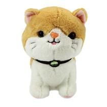 Pelúcia Gatinho Com Coleira Branco E Laranja Bbr R3390