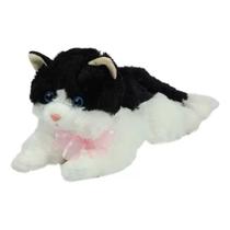 Pelucia Gatinho Deitado Preto e Branco 25cm - Bbr3392 Bbr