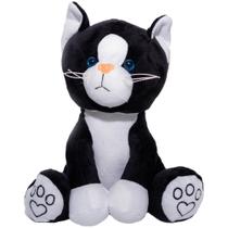 Pelucia gato mingau preto 25cm santa klaus