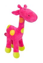 Pelúcia Girafa Rosa Com Pintas Coloridas 34cm - Minas De Presentes