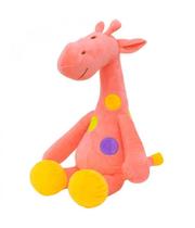 Pelúcia Girafa Rosa Pintas Coloridas 37cm - Minas De Presentes