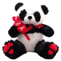 Pelúcia Grande 40cm Panda I Love You Com laço Vermelho Fizzy FE6867 Presentes Dia dos Namorados