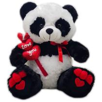 Pelúcia Grande Panda 35Cm I Love You Presente Namorados FE6867 Fizzy