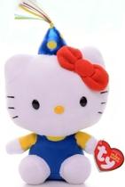 Pelucia Hello Kitty Aniversário Ty Dtc Para Crianças 15cm Pelucia - Ty beanes