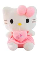 Pelucia Hello kitty Branco E Rosa Com Coração Love 20cm Pelucia Hello kitty Branco E Rosa Com Coração Love 20cm