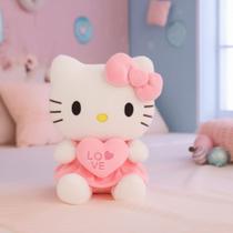 Pelúcia Hello Kitty com Coração Love Presente Fofo para Namorada ou Crianças / Sanrio Kuromi 25cm