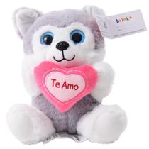 Pelúcia Husky c/ Coração Te Amo 20cm - Brink +