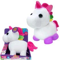 Pelúcia Infantil Adopt me Unicórnio Neon Lendário com Luzes