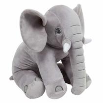 Pelúcia Infantil Almofada - 65 cm - Elefante Baby - G - Cinza - W.U. Bichos de Pelúcia - WU Bichos de Pelucias