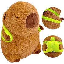 Pelucia Infantil Capivara Mochilinha Tartaruga Capituga 20cm