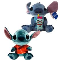 Pelúcia Infantil Disney Stitch Havaiano E Stitch Com Scrump 33cm - Fun