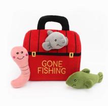 Pelúcia Interativa Zippy Paws Burrow - Maleta de Pesca