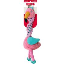 Pelucia Kong Knots Twists Assorted Brinquedo Flamingo de Corda e Apito Para Cães Médio e Grande