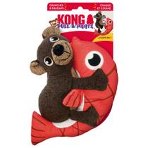 Pelucia Kong Pull-a-Partz Pals Urso Brinquedo Sonoro 2 em 1 Para Cães Médio