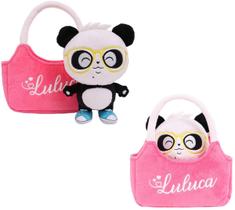 Pelúcia Luluca Panda Na Bolsinha Com Ocúlos