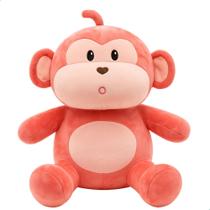 Pelúcia Macaco 30cm Antialérgica e Lavável com Zíper Super Macia e Segura