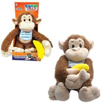 Pelúcia Macaco Interativo Brinquedo Som Macaquinho Infantil