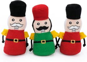 Pelúcia Miniz NutCrackers ZippyPaws Pack 3 Brinquedo Soldadinho Mini Quebra-Nozes Para Cães