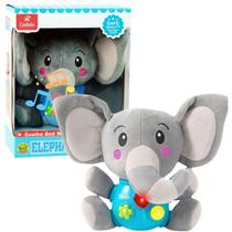 Pelúcia Musical Elefantinho com Luz e Som Boneco Divertido - Castela
