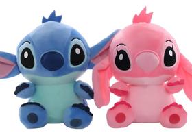 Pelúcia Musical Urso Stitch Encantadora 20 Cm Qualidade Azul e Rosa - Enviamos no mesmo dia