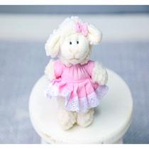 Pelucia ovelha family 12 cm - vestido liso com lese