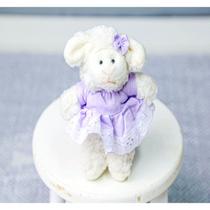 Pelucia ovelha family 12 cm - vestido liso com lese