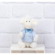 Pelucia ovelha mini 10 cm - camiseta e gravata xadrez