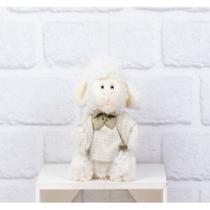 Pelucia ovelha mini 10 cm - camiseta e gravata xadrez