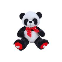 Pelúcia Panda 27cm com Lacinho Vermelho e Coração Presente Romântico Pelúcia Panda 27cm com Lacinho Vermelho e Coração Presente Romântico