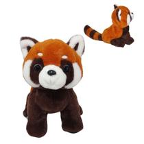 Pelúcia Panda Vermelho 25cm Detalhe Marrom Fofo Realista e Macio