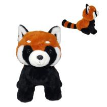 Pelúcia Panda Vermelho 25cm Macio com Cauda Listrada e Detalhes Fofo Pelúcia Panda Vermelho 25cm Macio com Cauda Listrada e Detalhes Fofo