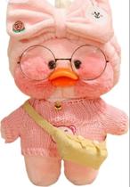 Pelúcia Pato Lalafanfan Cor Rosa