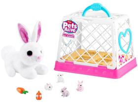 Pelúcia Pets Alive Mamãe Coelha Mama Bunny & Baby - Emite Sons Candide