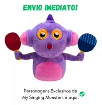 Pelúcia Pingpong Macaquinho Roxo Monstro My Singing Monsters